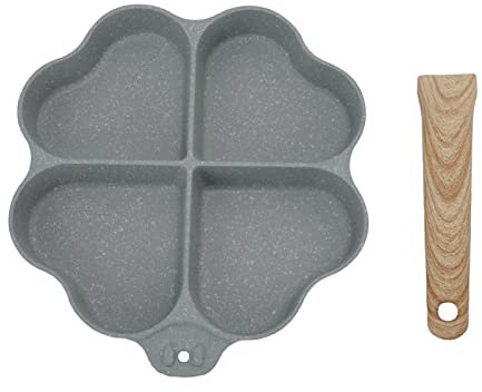 Glomora Poêle à œufs en Forme De Cœur avec Poignée, Poêle à Crêpes Antiadhésive avec Chauffage Uniforme(Vert)