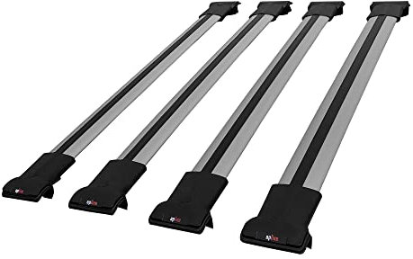 Kompatibel mit Opel Vivaro 2001-2014 Relingträger Fly Modell Dachträger 4 Bars Gepackträger GRAU
