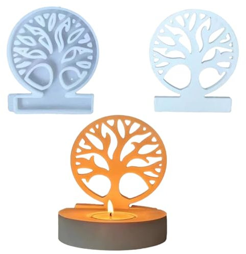 ALEFBET Stampi in silicone, portacandele, combinazione fai da te, portacandele, portacandele in silicone, nuove idee, stampi in gesso per versare (albero della vita)