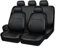 HOLIV 9 Stück Auto Leder Sitzbezüge für Opel Zafira (2001-2006), Auto Schonbezug Full Set Komfortables Auto Innenraum Zubehör,B-Black