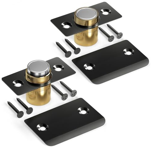 Tonitrui Silent Ball Catch, Adjustable Strong Magnet Door Catch，Using Noise Free, Replacing Door Ball Catch, with Identical Installation Dimension(2 Pack, Black)