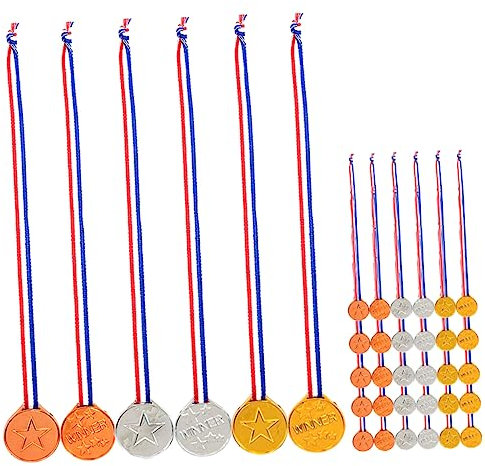 Anneome 36stücke Junge Mädchen Medaillen Awards Halsband Tragbar Junge Mädchen Spiel Requisiten Party Belohnungen Für