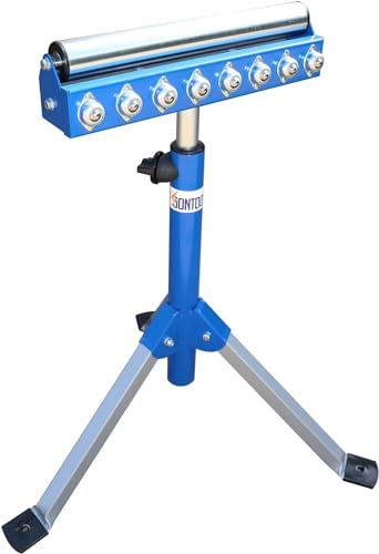 SOONTOOLS Faltbarer Rollenständer Rollenbock Rollbock, 80kg Tragfähigkeit | Höhenverstellbar 73-105 cm Rollenbock mit 38,5 cm poliertem multidirektionalem Kugellager-Rollenkopf Ideal für Tischsäge