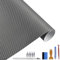 Carbon Autofolie Matt grau Mit Einbauwerkzeug, 30 x 300 cm Selbstklebend 3D Car Wrapping Blasenfrei Vinyl Folie, Carbonfolie Lackschutzfolien für Auto Motorrad DIY