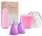 Bibrad Menstruationstasse - 2 Menstruationstassen der Größen L, Applikator, Sterilisator und Baumwolltragetasche - 100% weiches medizinisches Silikon, waschbar und wiederverwendbar (L-L+APLI)