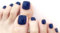 NICENEEDED 24 Pcs Bleu Marine Press on Ongles Faux Ongles Carrés pour Orteils Faux Ongles Brillants pour Pieds Couverture Complète Ongles à Coller