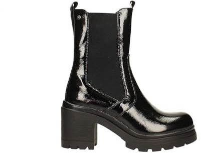 Stivaletti neri in vernice, Tacco largo alto 7cm BLACK 40