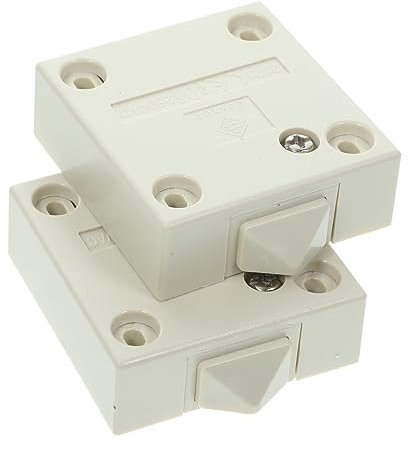 VOSAREA 2pcs Cabinet Automatic Door Light Switch 2a 12v-250v Normally Closed Electrical Lamp for Wardrobe Cupboard 4 Screws White