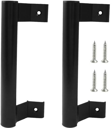 Bonsicoky Schiebetürgriff aus Aluminiumlegierung, 20,3 cm, Schiebetürgriffe, passend für 16,5 cm Befestigungslöcher für Terrassen-Glastür, Scheunentür, Schwarz, 2 Stück