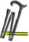 Gastrock Gehstock Faltstock 4-teilig Höhenverstellbar Faltbarer Carbon Gehstock - ergonomischer L-Derby-Griff, super leicht-nur 270 g,bis 110 kg belastbar + Olanmarp Klettarmband mit Streifen