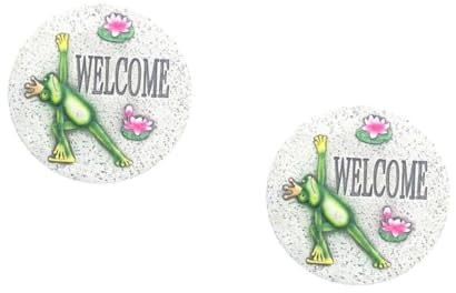 POPETPOP 2st Rasen Trittsteine Terrassensteine Draußen Gartenumrandung Fußstütze Sprungbrett Dekorativer Stein Abgesteckt Gartenstein Beton Fertiger Gartenfliesen Trog Zement Green