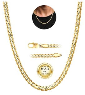 YADOCA Goldkette Herren, 3mm Dicke Halskette Kette für Männer Robuste Herren Gold Kette Hypoallergene Panzerkette Halskette Schmuck für Männer 51cm