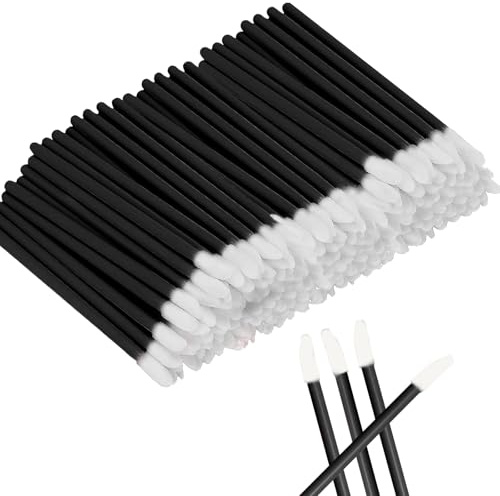 300 Stück Make Up Lippenstift Pinsel, Lippenstift Applikator Lipgloss Pinsel, Schminkpinsel für Lippen Makeup - Schwarz