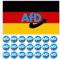 50 Stück AFD Logo Aufkleber + AFD Flagge 150x90 cm,4.5cm Rund AFD Logo,AFD Politik Sticker, Neuwahlen AFD Sticker, Hohe Qualität, Gute Viskosität