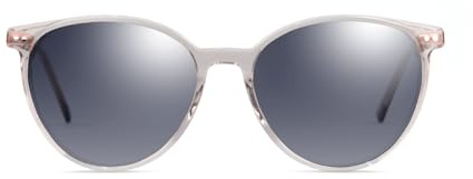 Caboto - Lou - Damen Sonnenbrille, Grau Transparent, Polarisierte NXT Kunststoff-Gläser, Rosé Gold Bügel