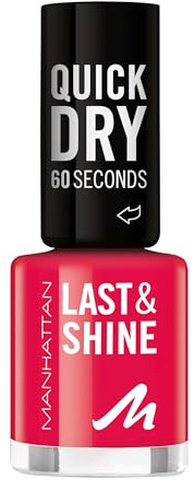 MANHATTAN Last & Shine schnelltrocknender Nail Polish, veganer & tierversuchsfreier Nagellack, langanhaltend, ultraglänzendes Finish, 8ml, Fb. 540 Buy Me Roses