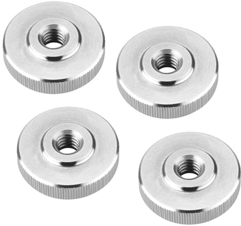 SOTECH 4er Set Rändelmutter M6 Edelstahl V2A (SS304) flache Form DIN 467 | metrische Griffmutter mit gerändelten Seitenflächen