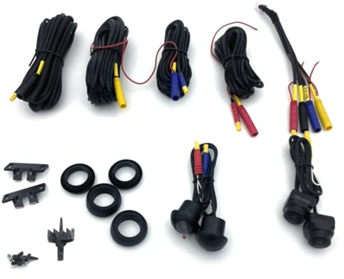 Asyduey Cámara Panorámica de 360 Grados para Coche con Pantalla Multimedia Android, Multimedia Android con Función de Aplicación 360