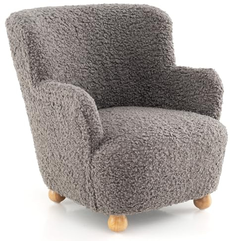 Costzon Kids Sofa, Comfy Toddler Armchair with Solid Rubber Wood Legs, Upholstered Children Reading Chair for Boys & Girls Aged 3+, Kids Furniture Mini Recliner Chair for Bedroom, Playroom (Gray)