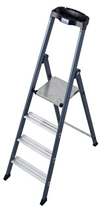 KRAUSE Stehleiter Sepro S eloxiert, 4 Stufen, 124180