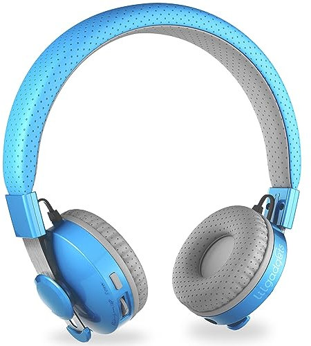 LilGadgets Untangled Pro Wireless Kids Headphones for School, On-Ear Bluetooth Kids Headphones with Built-in Microphone, No More Tangled Wires, Blue