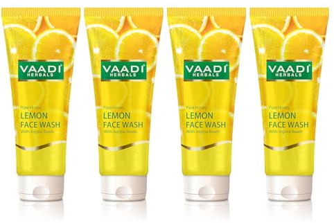 Honey Lemon Face Wash mit Buxacee bördelt ALLES natürliche Antiakne Hydratisierungsreiniger Akne-Pore gute Feuchtigkeitscreme tief reinigend - jede 60 ml Vorteilspack von 4 (240 ml) Vaadi Herbals