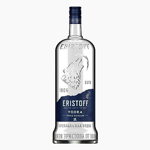 ERISTOFF Vodka Premium, 37,5 % Vol, 200cL / 2L, Filtrée au Charbon, Spirit Vodka Triple Distillée