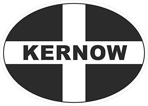 Oval Shaped Cornish Cornwall Kernow County Flag Vinyl Car Bumper Sticker Bombing Decal 140x100mm approx.