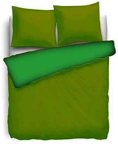 HNL Perkal-Bettwäsche 135/200cm - Green Oasis/Burnt Olive