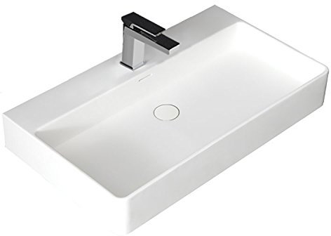 STONEART Waschbecken LP6208 (Mineralguss) weiß/80x46/glänzend