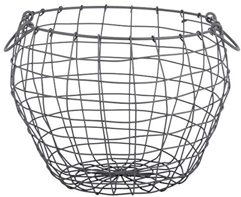 Esschert Design Draht Korb -MITTEL- rund Ø 36,4 cm Griffe Dekoration Garten Deko