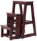 COSTWAY Sgabello Scaletta 3 Gradini in Legno di Pino, Sgabello Scala Pieghevole Salvaspazio, Scaletta 3 Gradini a Ribalta, Capacità Portante 150 kg, 57 x 38,5 x 66cm (Noce Scuro)