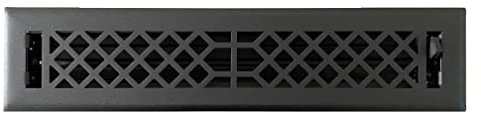 Empire Register Co, Steel Floor Register - 2x14 inch, Antique Style Design, Textured Black Finish, Heavy Duty Walkable Steel Floor Vents, Metal Damper Attached Air Vents for Home Floor only