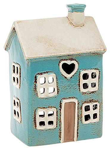Village Pottery Teelichthalter „Blue House“ in Herzform