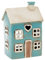 Village Pottery Teelichthalter „Blue House“ in Herzform