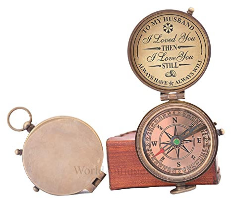 Engraved Kompass, Geschenk für Ehemann, Jahrestag, Hochzeit, Geschenk für ihn, Langstrecken-Geschenk für Freund, Verlobte, Geschenk für lange Distanzen, Geschenk für Freund (To My Husband 2)