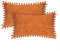 CaliTime Kissenbezüge, 2 Stück, gemütliche, solide gefärbte, weiche Chenille-Kissenbezüge mit Pompons für Couch, Sofa, Heimdekoration, 30 cm x 50 cm, Hellorange