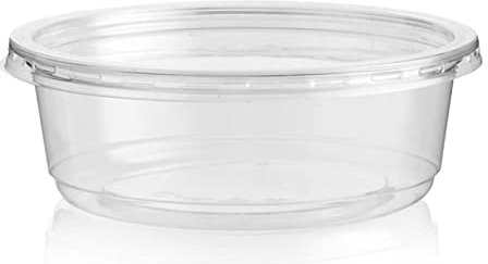 Plastic Food Containers with Lids - 8 oz - Reusable Freezer Safe Tubs - 50 Deli Pots and 50 Lids, Perfect for Food Prep, Small Dips and Salads, and Cereal