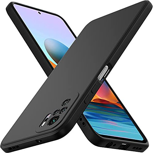 ivoler Silikon Hülle für Xiaomi Redmi Note 10S / Poco M5s / Redmi Note 10 4G mit Kameraschutz, Ultra Dünne Weiche Stoßfest Schutzhülle Flexible TPU Matte Schwarz Handyhülle Kratzfest Case Cover