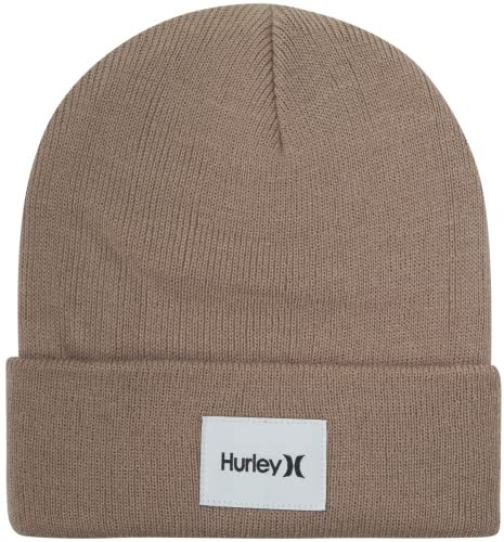 Hurley Men's Winter Hat - Seaward Patch Cuffed Beanie, Size One Size, Khaki