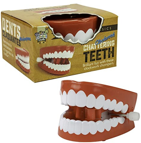 Funtime Gifts 10622 Classic Clockwork Dents bavardantes Rouge