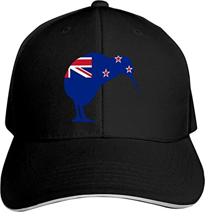 Neuseeland-Flagge Dad Cap Herren und Damen, robust, atmungsaktiv, schwarz, 6 7/8/7 3/8