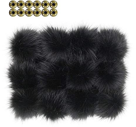 12 Stücke bommel mit druckknopf,12CM kunstfell pompon,Faux Fuchs Pelz Flauschigen Pompon Ball mit Abnehmbare Drücken Taste für Abnehmbare Strick Mützen Bekleidung Zubehör.