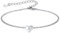 FOCALOOK Herz Armband 925 Sterling Silber Armband für Damen Mädchen Armkette A Initiales Alphabet Name Herz-Schmuckanhänger Bracelet Modeschmuck Accessoire