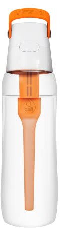 DAFI Trinkflasche mit Filter Solid 0,7 L Orange - Wasserflasche mit Wasserfilter, BPA-Frei, Sportflasche mit gefiltertes Wasser für Reisen, Filterflasche Outdoor + Aktivkohle Filter Strohhalm