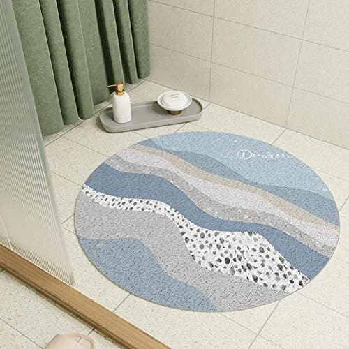 Runde Duschmatten für die Innendusche, Luffa-Badematte, rutschfeste Badematte mit Ablauf, antibakterielle Drainage-Duschmatte für runde Duschkabine, Haustier-Badewannenmatte