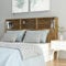 Susany Headboard With Built in Cabinets Bedroom Display Shelf Bookcase Bedroom Storage Cabinet Wooden Storage Backboard Bed Accessory Smoked Oak 160x19x103.5 cm