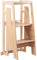 Tuki Lernturm ab 1 Jahr für Kinder Nature | Höhenverstellbar, hohe Standsicherheit, ergonomisches Design | Langlebiger Montessori Learning Tower hilft bei Motorik & Lernen