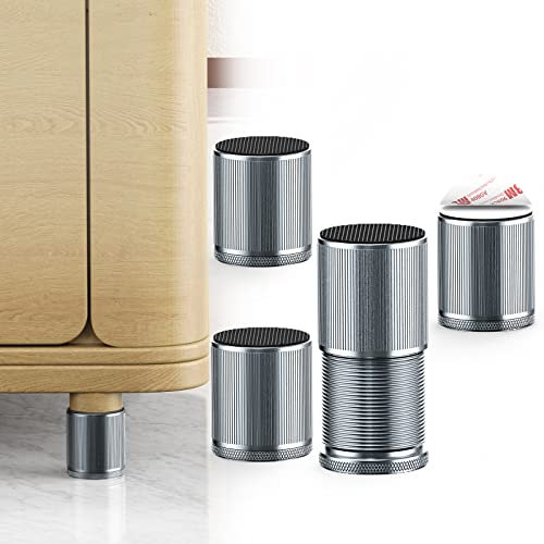 neidea Betterhöhungen, 4 cm, strapazierfähig, Metall, Möbelerhöhungen, selbstklebend, höhenverstellbar, Möbelbeine für Bett, Tisch, Stuhl, Schrank, Sofa, 4 Stück