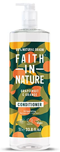 Faith In Nature Natural Grapefruit & Orange Conditioner, Invigorating, Vegan & Cruelty Free, No SLS or Parabens, For Normal to Oily Hair, 1L